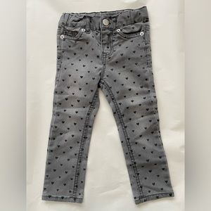 Grey denim with hearts